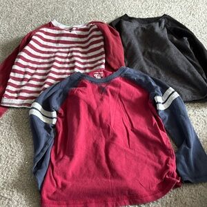 3 Long Sleeve shirts- soft and comfortable and warm- Red, gray and black. 4T